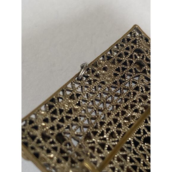 Czecho Black Glass Mourning Cameo Filigree Pin Brooch Pendant Vintage Antique? - Picture 12 of 13